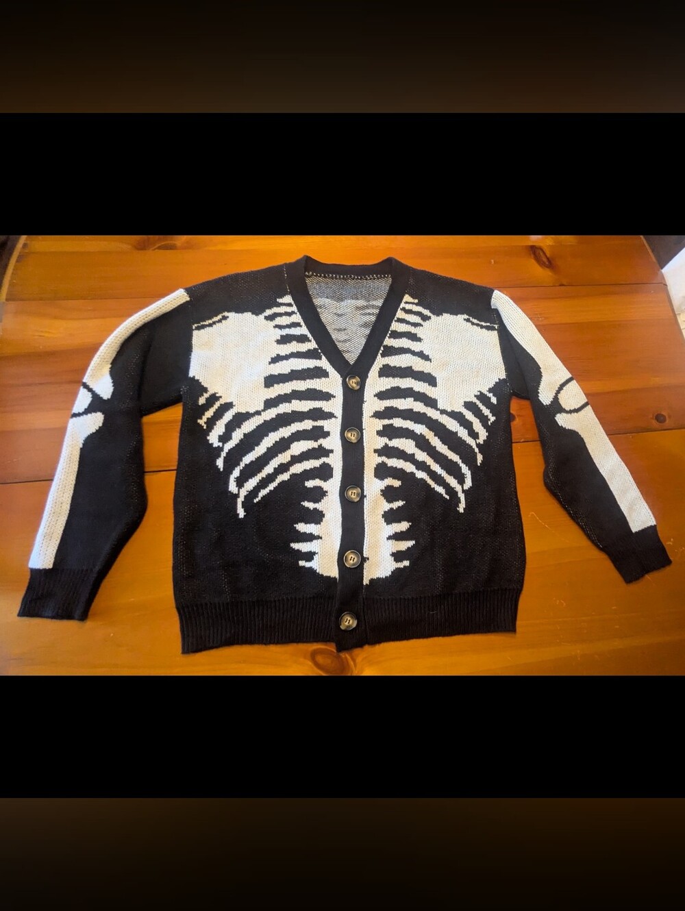 Oversized Knit Skelaton Cardigan S